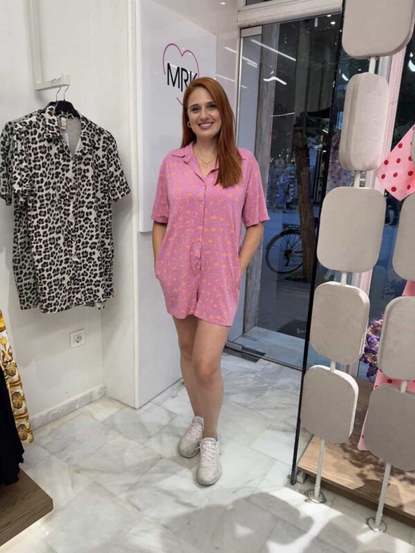 Ολόσωμη κοντή φόρμα animal print