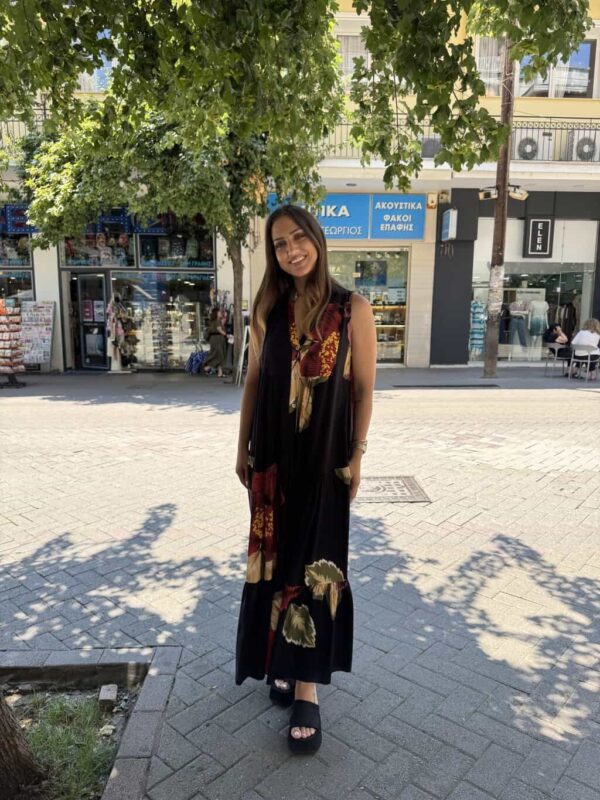 Φόρεμα αμάνικο maxi