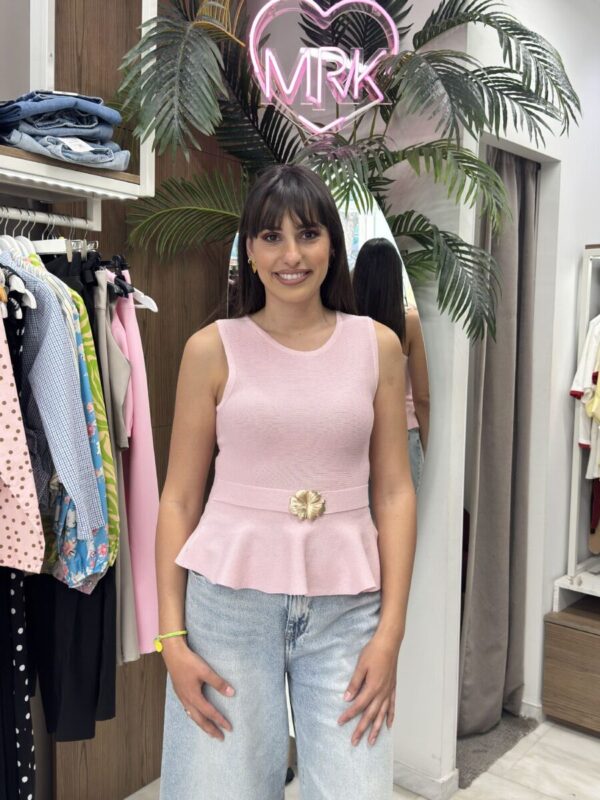Αμάνικη μπλούζα peplum