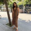 Φόρεμα Τιραντέ Μidi Χακί