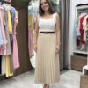 Φούστα πλισέ μονόχρωμη